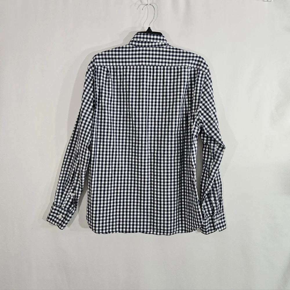 J. Crew Blue Gingham Button Down Shirt Mens Size Large